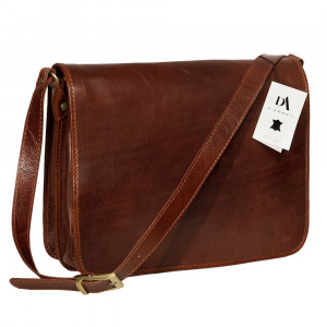 Geanta barbati din piele naturala DiAmanti Livorno Marrone Chiaro